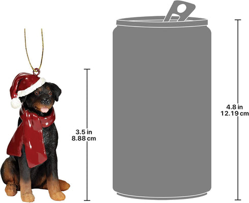 Design Toscano Christmas Xmas Rottweiler Holiday Dog Ornaments, Full Color...