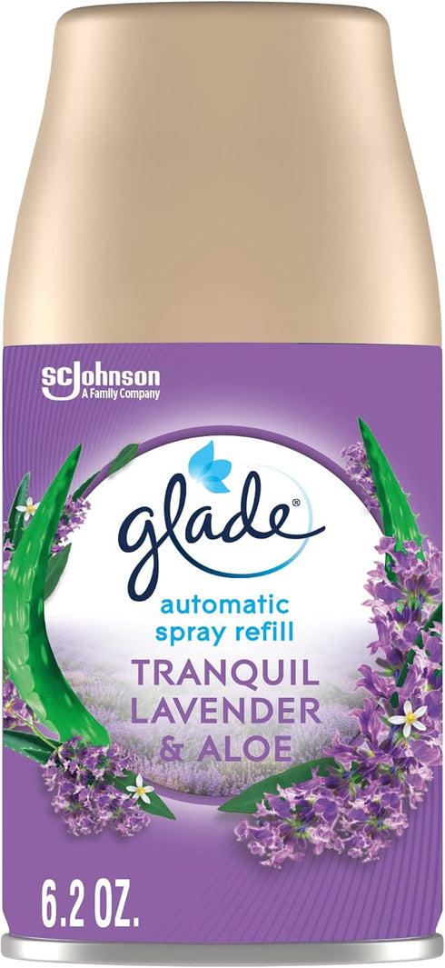 Glade Automatic Spray Refill, Air Freshener for Home and Bathroom, Tranquil Lavender & Aloe, 6.2 Oz...