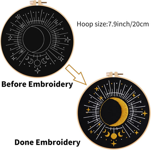 Louise Maelys Tarot Embroidery Kits for Beginners with Moon Pattern,Adults Starter Cross Stitch Kit DIY Needlepoint Kits......