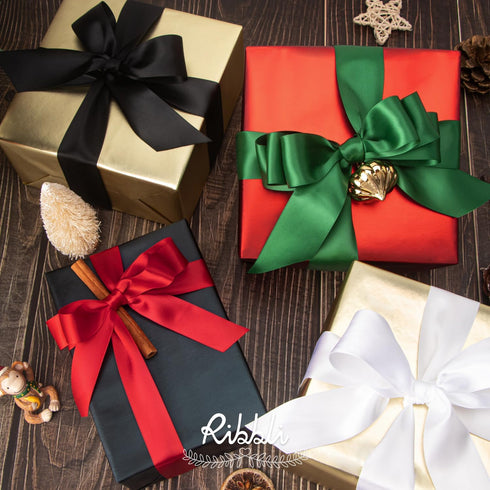 Ribbli White Satin Ribbon Double Faced Satin 1-1/2 Inch x Continuous 50 Yards-White Ribbon for Gift Wrapping Crafts Wedding Decoration Bows Bouque...