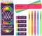 Ashton and Wright - Classic HB Pencils, 15cm Rulers, Erasers, Z-Grip Smooth - Neon Set of 25...
