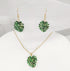 Green Enamel Monstera Leaves Drop Earrings Necklace Set Tropical Palm Tree Leaf Jewelry for Summer...