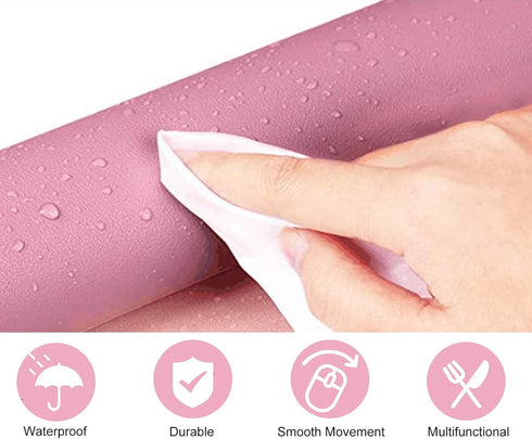 Dual Sided PU Leather Desk Pad, Mouse Pad, Office Desk Mat, Non-Slip Laptop Desk Pad, Waterproof Desk Writing Pad for Office and Home (23.6" x 11....