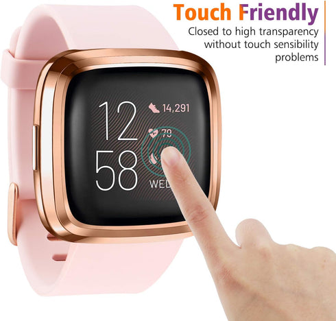Tobfit 2 Pack for Fitbit Versa 2 Screen Protector Case, Soft Plated TPU Full Around Sensitive Touch Protective Cover for Fitbit Versa 2 Smartwatch...