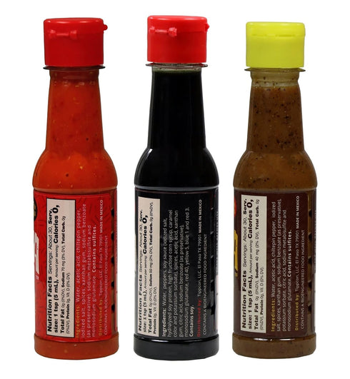 La Perrona Hot Sauce Variety | Chiltepin, Roasted and Black | 5 Ounce Bottles | Handmade | Salsa Picante 3 Pack...