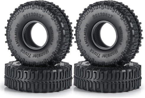 MOHERO 4PCS 1.0" Mud Grappler Rubber Tyre 1.0 Wheel Tires 62 * 22MM for Axial SCX24 90081 AXI00001 002 004 005 006 RC Crawler Car (A Style)...