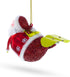 Santa Snowboarding Blown Glass Christmas Ornament...
