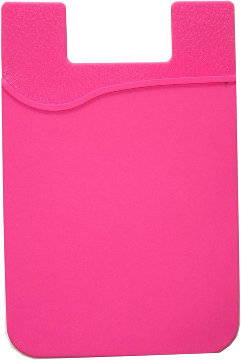 Phone Card Holder Sockets, Silicone Adhesive Stick-on ID Credit Card Wallet Phone Case Pouch Sleeve Pocket for Most of Smartphones (Hot Pink)...
