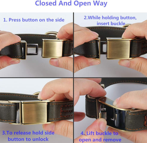 Basic Classic Luxury Padded Leather Dog Collar,The Seatbelt Buckle,for Small Large Medium Pets (Small(Pack of 1), Khaki)...