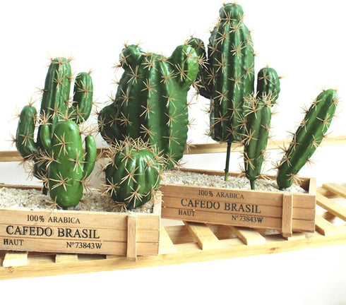 FagusHome Artificial Cactus Decor Faux Cactus Plant Fake Succulents Plants Artificial Cacti 4 Pieces Unpotted Indoor Home Décor Fake Cactus Stems...