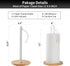 Wood Paper Towel Holder with Fixer, Paper Towel Holder Countertop, Kitchen Towel Holder Free-Standing with Fixed or Non-Slip Wooden Base-White...