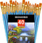BOSOBO Pointed-Round Paint Brush, 4 Sets of 10 Pieces Fine Tip Nylon Hair Miniature Paint Brushes for Acrylic Oil Watercolor Gouache, Artist Face ...