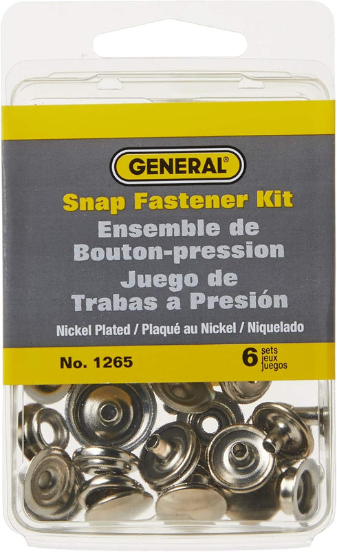 General Tools 1265 Snap Fastener Kit with 6 Fasteners...