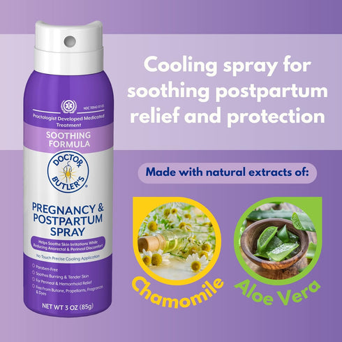 Doctor Butler's Pregnancy & Postpartum Spray - Perineal Spray and Hemorrhoid Treatment with Aloe and Chamomile, Pregnancy Support and Postpartum E...