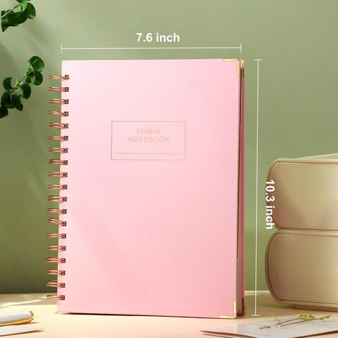 Hardcover Spiral Notebook with Tabs 7"x10" Large Spiral Lined Journals for Women with Dividers 240 Pages College Ruled Composition Notebook 5 Subj...