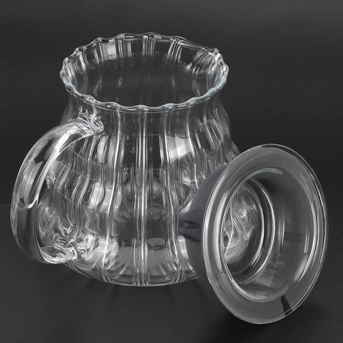 Fdit Transparent High Borosilicate Glass Coffee Pot Exquisite Coffee Maker Kettle Teapot Supply with Rubber Cover for Home Hotel Office(1#) Coffee...