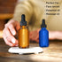 Glass Dropper Bottles, 2 oz Amber and Blue Dropper Bottle for Essential Oils Bottles with Funnel, Labels & Pipette, 2 pack Eye Tincture Bottle wit...