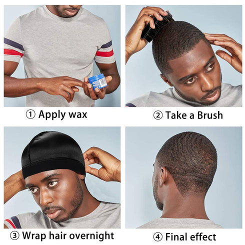 2PCS Silky Stocking Wave Cap for Men, Good Compression Over Durag ?Regular Style?...