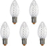 Pack of 25 C7 LED Outdoor Christmas Lights Replacement Bulbs for Holiday Decoration,UL IP65 Waterproof Dimmable Faceted C7 Light Bulbs (sun warm w...