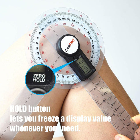 GemRed 12" Digital Goniometer 360 Degree Physical Therapy Plastic Protractor for Joint Range of Motion ROM Measurement...