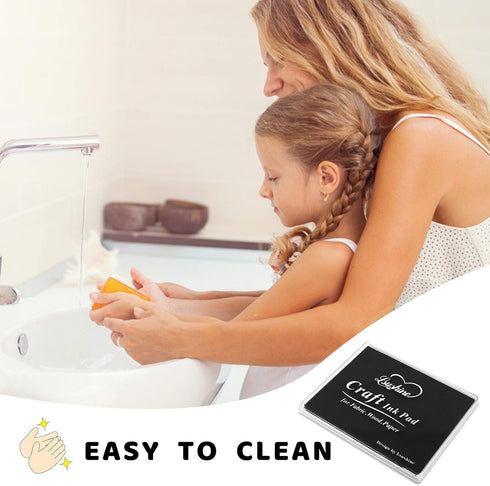 Lsushine Craft Ink Pad Stamps, DIY for Paper, Scrapbooking, Wood Fabric,Finger Ink Pads for Kids(Black-2)...