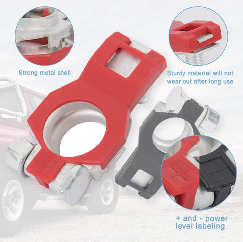 Premium Battery Terminal Connectors for Nissan, Positive and Negative 1 pair, Good Contact, Corrosion Resistance, Fits For 243407F000 243407F001...