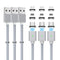 Magnetic Charging Cable 3A Fast Charging(3 Pack,3.3/6.6/6.6ft) 3 in 1 Magnetic Phone Charger with LED Light, Nylon Braided, for Lightning/USB-C/Mi...