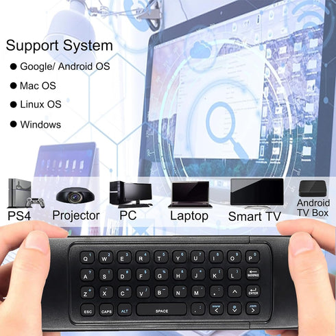 MX3 Air Mouse Voice Remote Control, 2.4G Multifunctional Mini Wireless Keyboard Air Mouse Remote for Android Smart TV Box, 3-Gyro&Gsensor, Project...