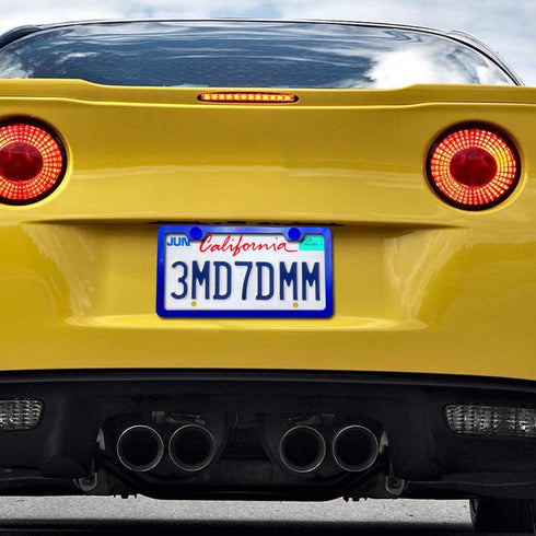 Aootf Blue License Plate Frames- Cute Car Tag Holders for Women, 2 Pack Slim Aluminum Bracket with Mount Kit Fit Front & Rear, 2 Holes, Personaliz...