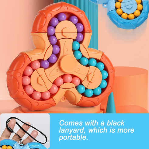 Magic Bean Rotating Brain Teaser Finger Puzzle Toy,Boys Girls Handheld Spinner Stress Anxiety Relief Ball Game Sensory Toys,Gift for Kids Ages 3Ab...