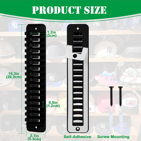 Hat Racks for Wall Cap Organizer, Hat Hangers for Baseball Caps Hat Holder Display, Sticky or Drilling Use, Hat Storage for Door, Closet, Office, ...