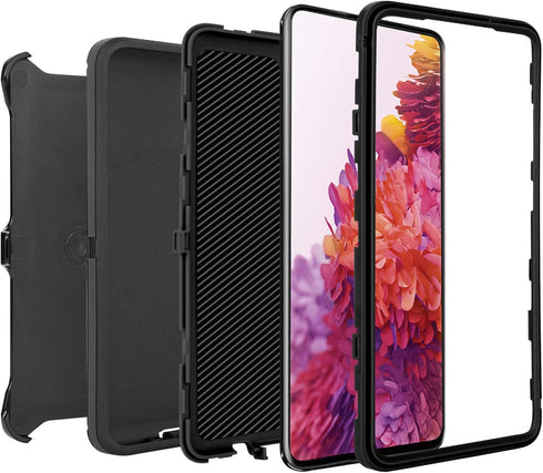 Case for Samsung Galaxy S20 FE 5G (2020) Heavy Duty Shockproof Drop-Proof Triple Layer Defense Cover 6.5” (Black with Belt Clip), Black...
