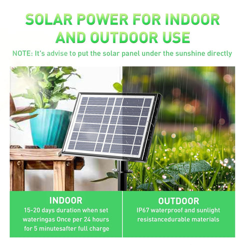 39 FT Solar Drip Irrigation Kit System, Garden Watering System?3W 3000mAh Larger Capacity?Auto Easy DIY Watering Device, Automatic Outdoor/Indoor ...