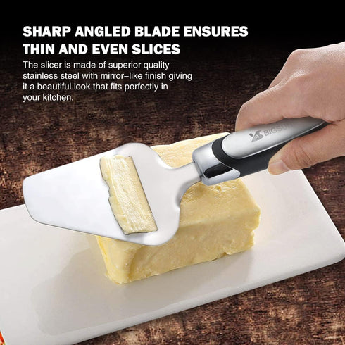 MSY BIGSUNNY Cheese Slicer, Heavy Duty Stainless Steel Cheese Plane Slicer Cheese Cutter with Non-slip Handle...