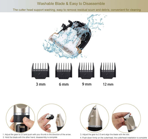 Dog Shaver Clippers, Pets Grooming Kit, Low Noise Rechargeable Cordless Hair Clippers for Small&Large Dogs Cats...