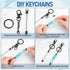 12 Pcs Beadable Keychain Bar, Black Beaded Key Chain for Pendant DIY, Alloy Blank Accessories Bulk for Keychain Making Supplies Jewelry Making Gif...