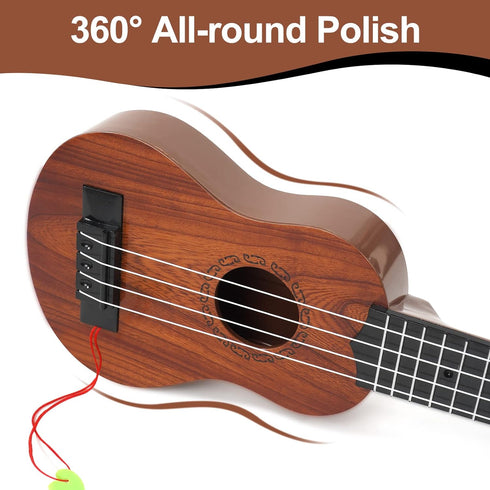 Raimy 17in Kids Ukulele Guitar - 4 Strings Mini Guitar Children Musical Instruments Educational Toys with Picks for Toddler Kids Boys Girls Beginn...