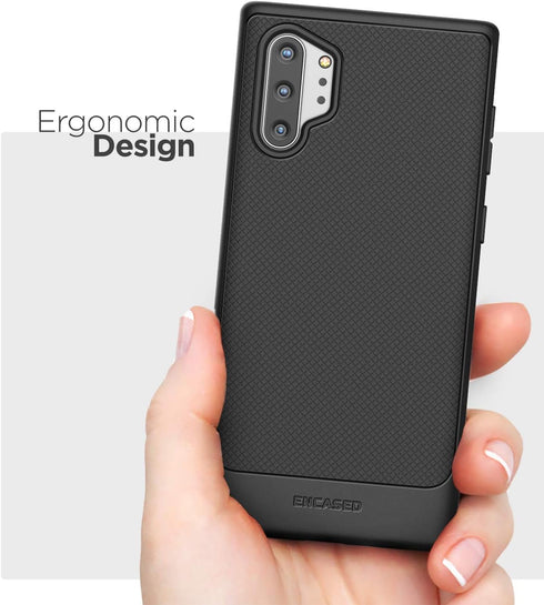 ENCASED Galaxy Note 10 Plus Case (Thin Armor) Slim Flexible Grip Phone Cover (Samsung Note 10+) Black...