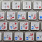 HEBREW ARABIC KEYBOARD STICKER with BLUE and RED LETTERING TRANSPARENT BACKGROUND IS COMPATIBLE with APPLE...