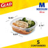 Glad Food Storage Containers for Everyday Use, Medium Square - Standard Meal Container Holds up to Twenty-Five Ounces, Blue, 25 oz - 5 Count...