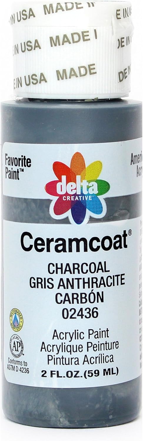 Delta Creative Ceramcoat Acrylic Paint in Assorted Colors (2 oz), 2436, Charcoal...