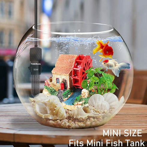 YukiHalu Small Submersible Aquarium Heater, Adjustable Mini Fish Tank Heater 25W 50W 100W 200W 300W with External Temperature Controller, LED Disp...