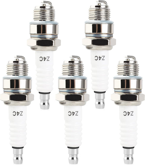 5pcs Spark Plug Z4C for 49cc 50cc 66cc 70cc 80cc 2-Stroke Engine Motorized Bicycle Moped Scooter Yamaha JOG50 90 ZX50 DIO50 Suzuki AG100 QJ50 DX10...