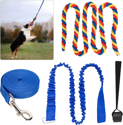 Dog Bungee Tug Toy Hanging Dog Rope Toy Indoor Outdoor Pull Interactive Toys with 1 DIY Chew Rope for Small Medium to Large Dogs...