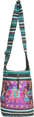 TribeAzure Elephant Hobo Shoulder Bag Cotton Sling Crossbody Handbag Boho Hippie Books Market Spacious Colorful Roomy Casual...
