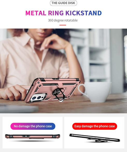 Military Grade Drop Impact for Oneplus 9 Case Oneplus 9 5G Case 360 Metal Rotating Ring Kickstand Holder Armor Heavy Duty Shockproof Case for Onep...