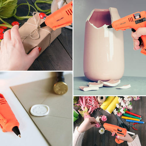 WELLUCK Cordless Hot Glue Gun, USB Rechargeable Wireless Mini Hot Melt Glue Gun with 20 Glue Sticks and USB Cable, Battery Operated Glue Gun DIY T...