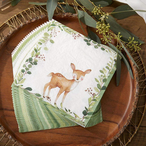 Kate Aspen Woodland Baby Shower Decorative Paper Napkins, Thick Decorative Dinner Napkins, Luncheon Serveware, 2 ply, 30 Count (Pack of 1)...