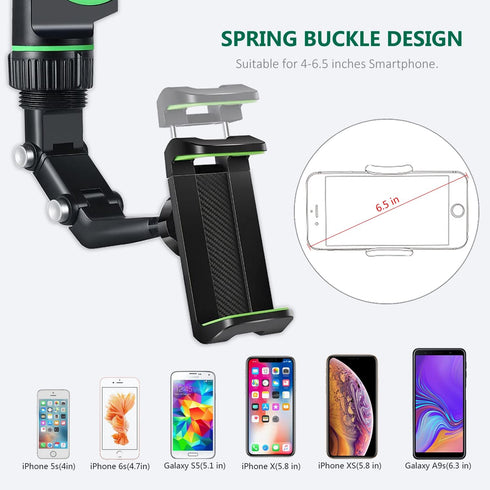 PKYAA Rearview Mirror Phone Mount Holder for Car, 360° Rotating , Multifunctional Mount Phone and GPS Holder Universal Car Phone Holder for All Sm...