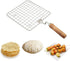 Papad Jali Stainless Steel Wire Roaster Rack Papad Jali With Wooden Handle Roasting Net Roast Grill Chapati Toast Roti Papad And More......